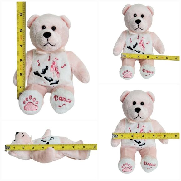 Beary Thoughtful Pink Beanie Dance Teddy Bear 9" Plush Stuffed Animal Embroidery - Picture 11 of 11